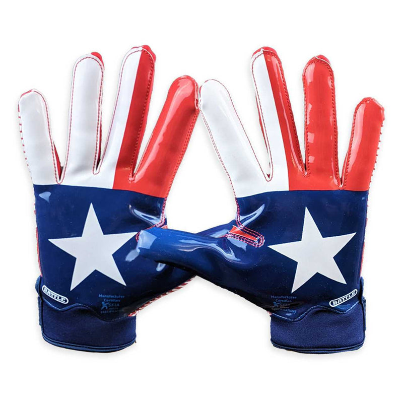 Texas Flag Doom 1.0 Receiver Football Gloves by Battle Sports