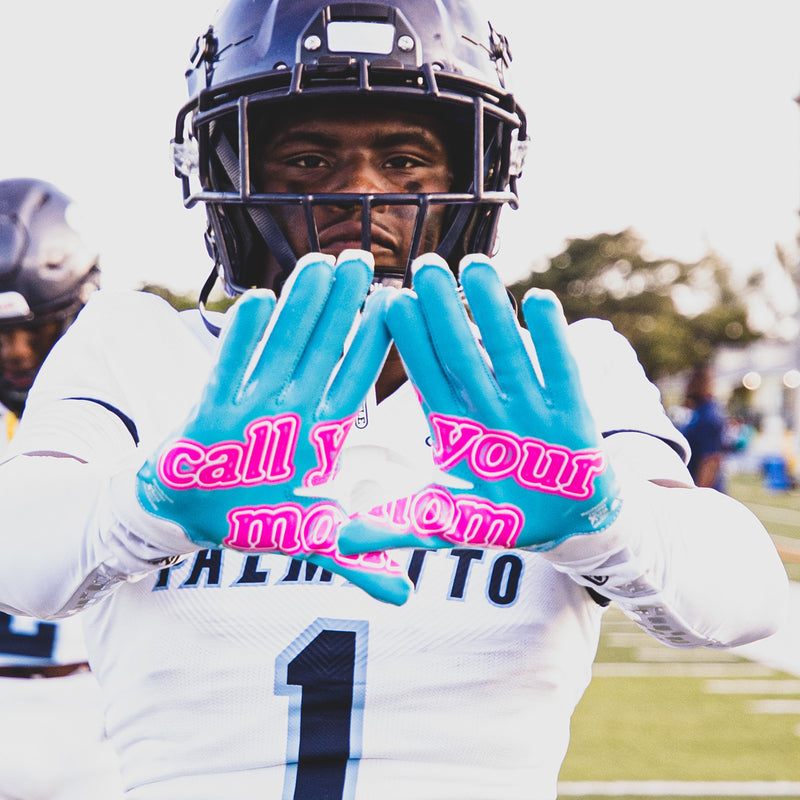 Call Your Mom Doom Receiver Football Gloves by Battle Sports