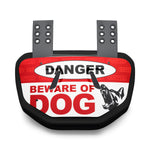 Red / White Beware of Dog Football Back Plate by Battle Sports