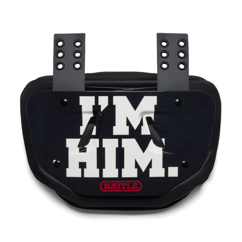 Black I'm HIM Football Back Plate by Battle Sports