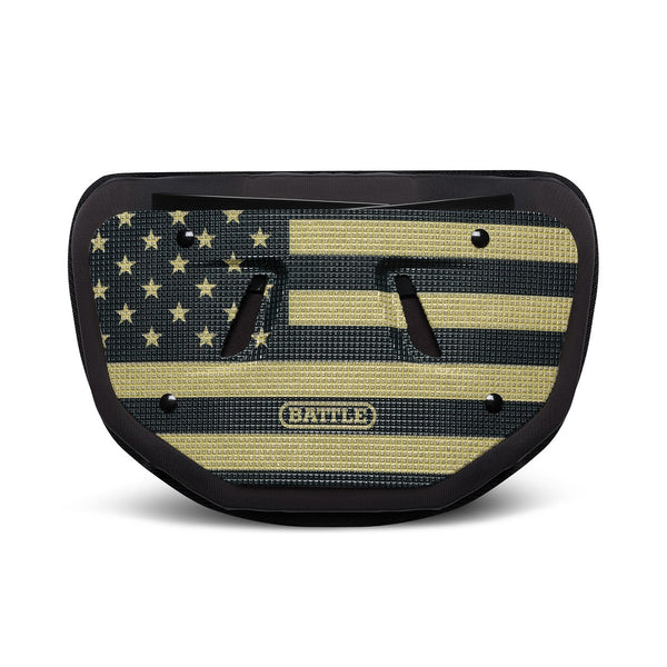 Gold USA Diamond Football Back Plate by Battle Sports