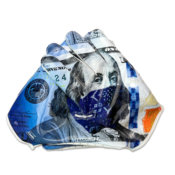 Blue Strips Doom Speed Receiver Football Gloves by Battle Sports