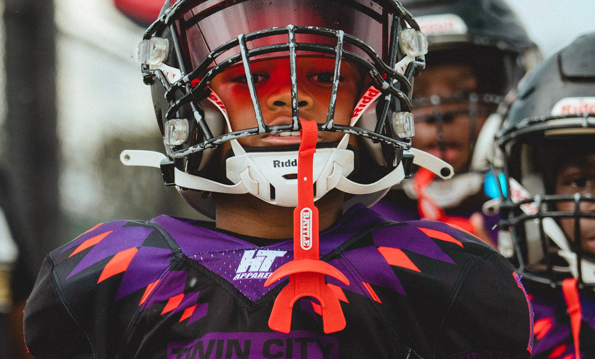 Speed Football Mouthguard with Connected Thick Strap