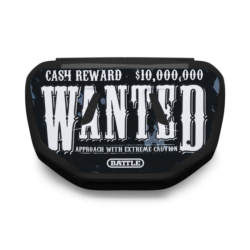Black Wanted Chrome Football Back Plate by Battle Sports